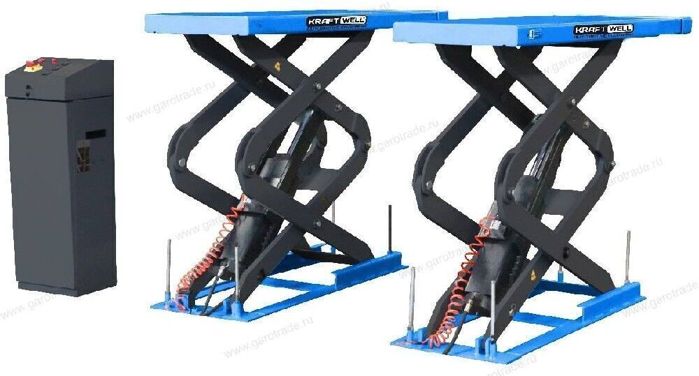Ножничный подъемник короткий под пороги Заглубляемый в пол (380 В) KRW360SU blue Синий Kraftwell