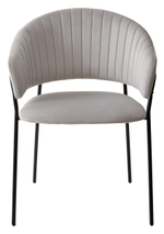 Стул М-City DISAUR Гемма, H-09 Светло-серый, Велюр, Черный каркас