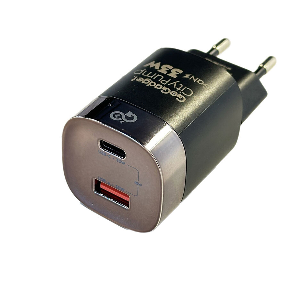 Сетевое зарядное устройство GoGadget CityPump 33W 1хUSB-C 1xUSB-A LCD (CH004)