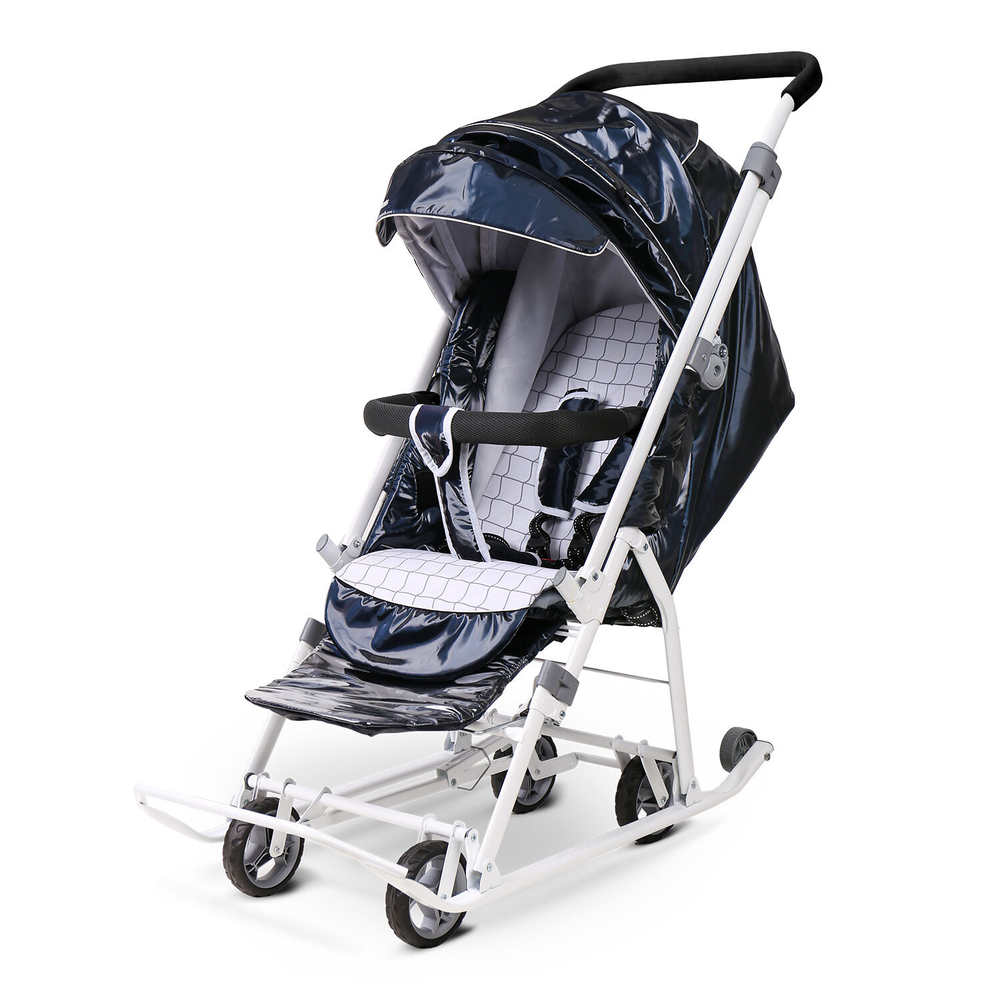 Коляска комбинированная (санки - коляска) «Наши Детки 9» сапфир (арт. НД9С/С)