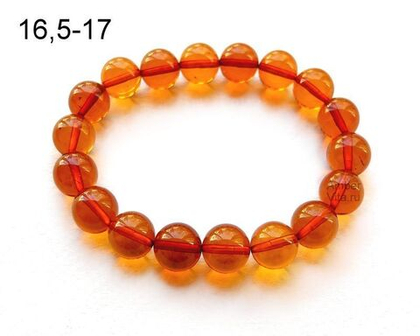 Браслет из цельного янтаря шар 11 мм