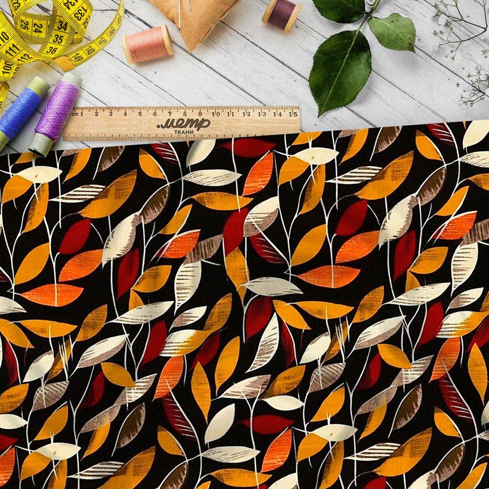 Ткань премиум флис закатный всплеск