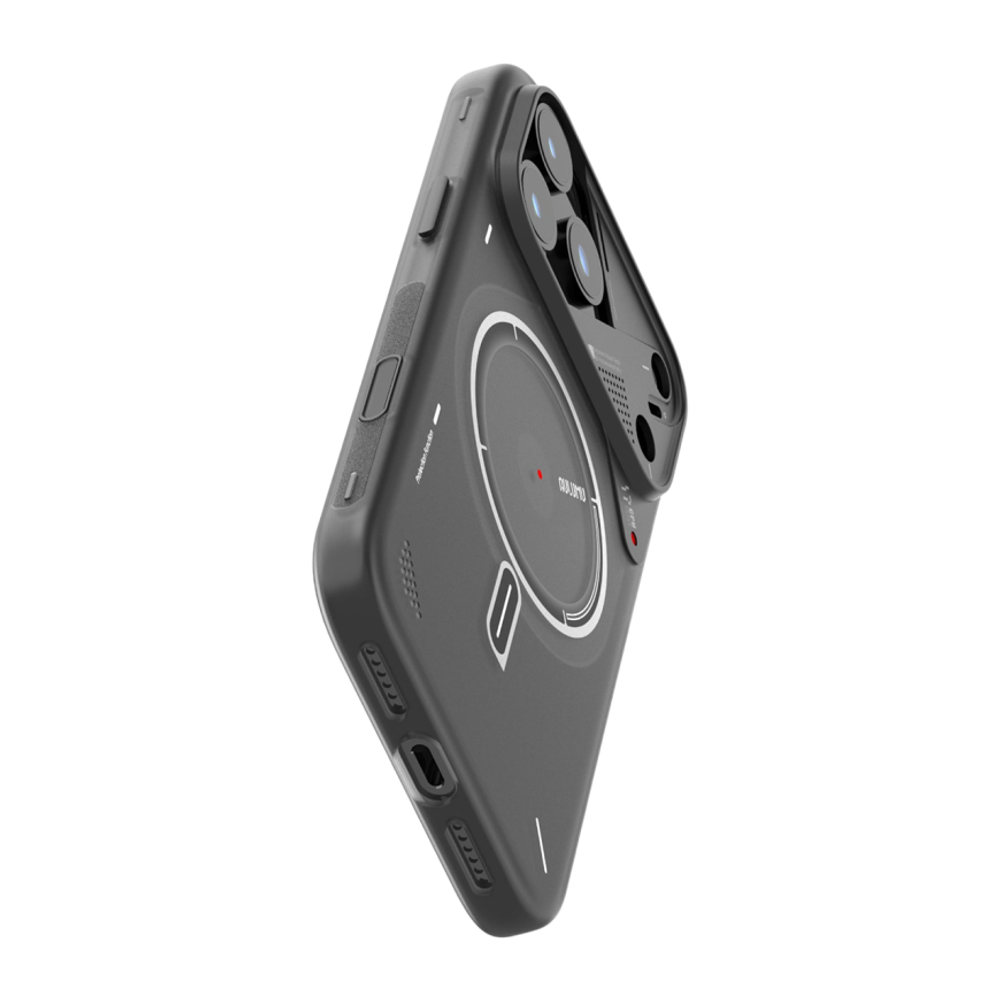 Прозрачный чехол MagSafe Aulumu A17 Frosted Case для iPhone 17 Pro Max Термополиуретановый чехол в футуристическом стиле с люминесцентным цветовым акцентом, защитой камеры, сенсорной накладкой для Контроллера камеры и теплорассеиванием в области процессор