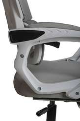 Кресло для руководителя Gramber С26 Сетка серая/Ткань серая/Белый