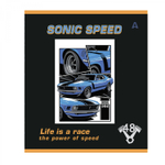 Тетрадь 48л, А5, клетка, Alingar, "Life is race" , скрепка,мелованный картон (стандарт), выб УФ лак, блок офсет, 5 дизайнов в пленке т/у