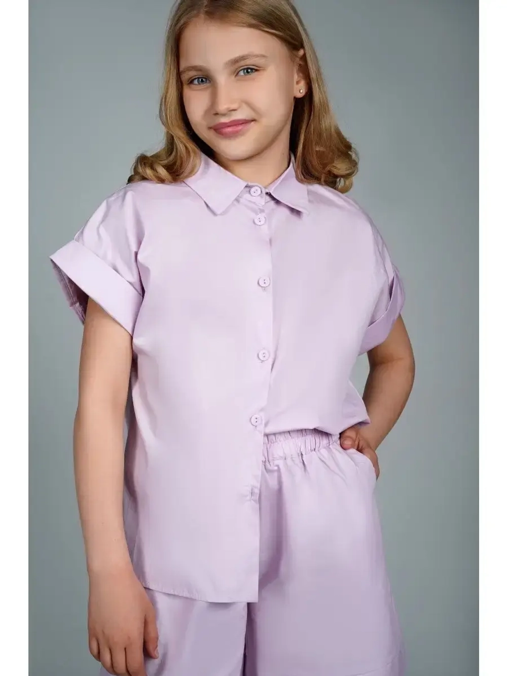Костюм для девочки летний шорты рубашка
