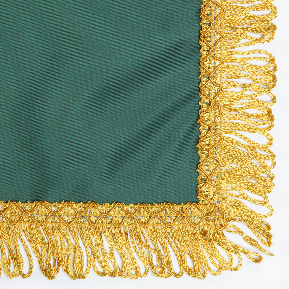 Чехол на бильярдный стол Галант 7 футов, зелёное влагостойкое, желтая бахрома