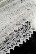 Оренбургский пуховый платок П3-120-01 белый отбеленный