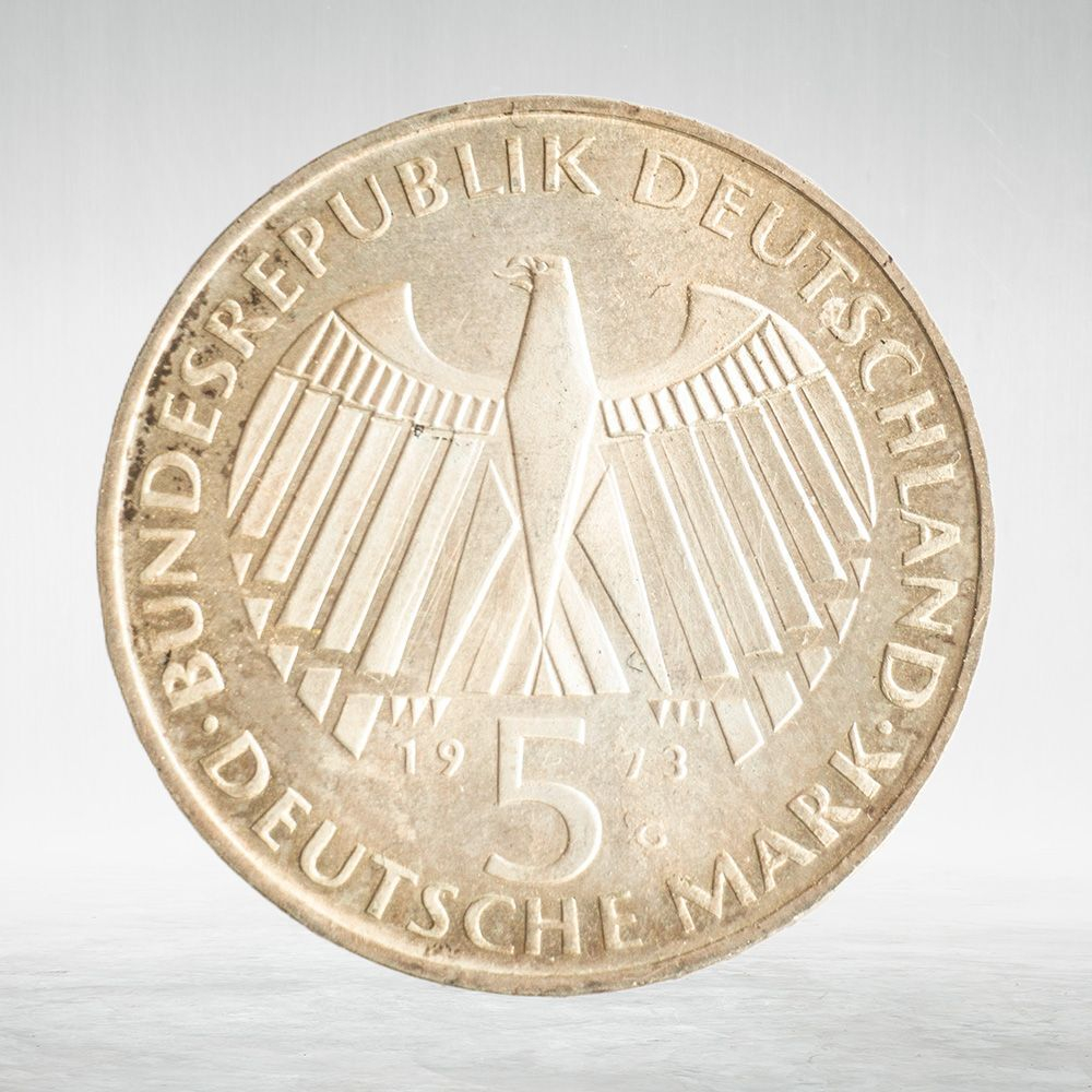 Germany, 5 Deutsche Mark 1973, Frankfurt National Assembly, Silver, AU