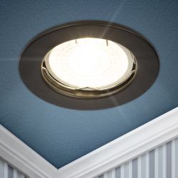 Светильник встраиваемый штампованный ЭРА ST1 SBK под лампу MR16 GU5.3 черный матовый | Штампованные встраиваемые светильники