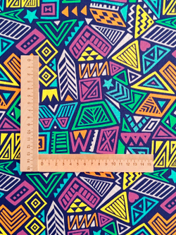 Ткань бязь плательная, рис. "Африканские мотивы", ширина 150 см, арт. 171