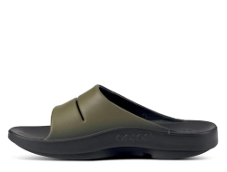 Шлёпанцы OOFOS OOAHH Sport Tatical Green U Зелёно-Чёрные