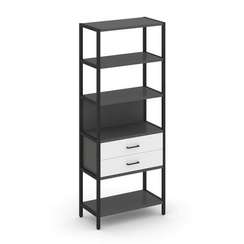 Shelf System Односекционный стеллаж пятиярусный с ящиками SN.STM-512 Антрацит/Белый/Металл Черный 81