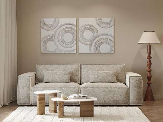 Столик кофейный Torhill, 75х52 см, бежевый/мрамор