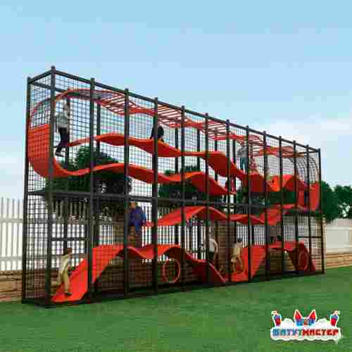 Плоский детский лабиринт «Оранжевая волна», 16×1,2×5 м