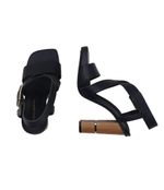 Кожаные босоножки на каблуке Tommy Hilfiger - темно-синий(FW0FW07016)