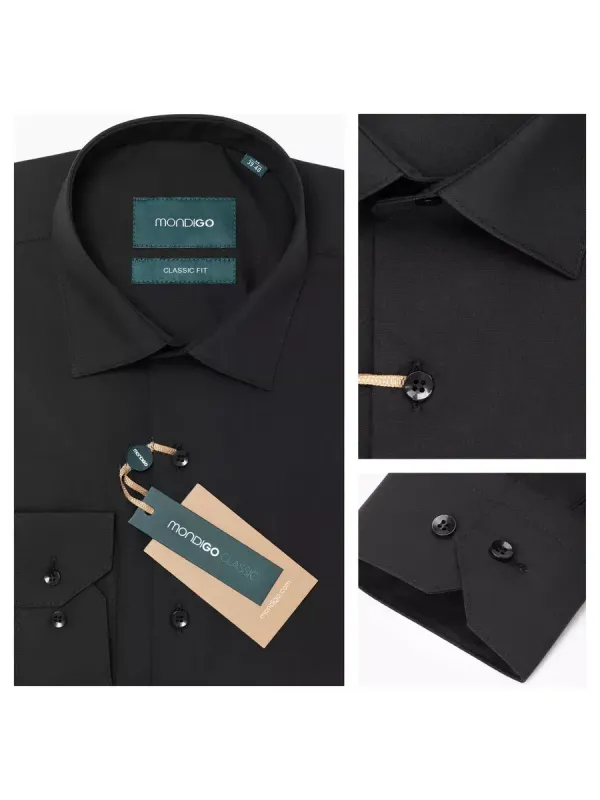 Рубашка классическая CLASSIC FIT с длинным рукавом, черная