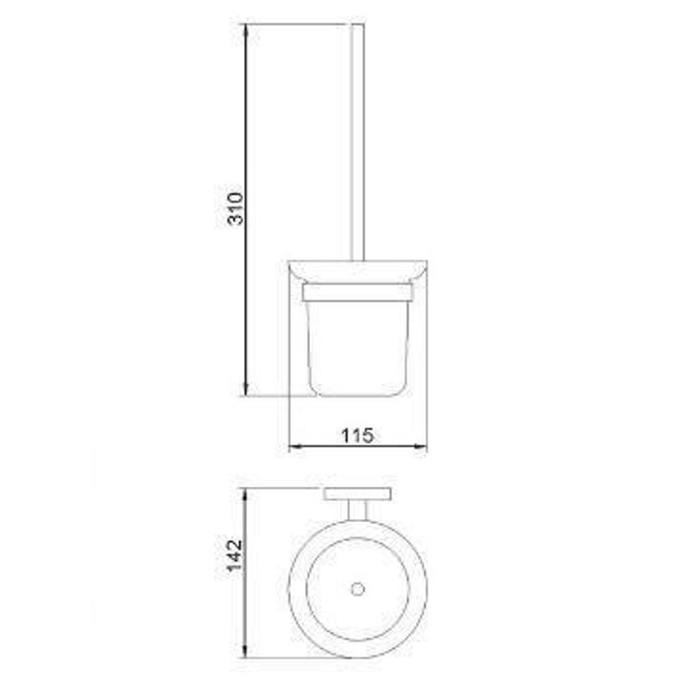 Ёршик туалетный настенный нерж. сталь/стекло NIZA 16857.B глянцевый