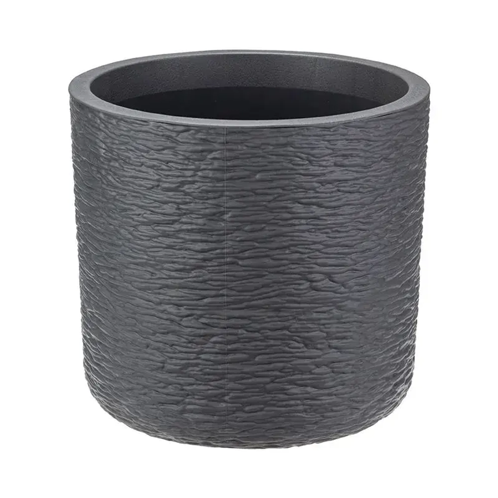 Кашпо СЛАНЕЦ D200мм 3,4л с вставкой Графитовый (комплект 12 шт)