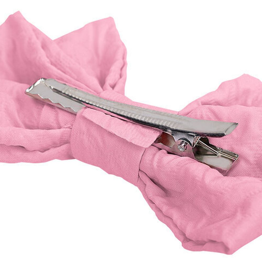 Заколки для волос НАБОР 2 шт., 10х6,5 см, зажим, с бантиком, розовый, белый, MONTE VITA, 457110