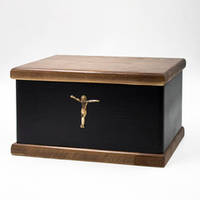 Урна для праха ясень "Завет" черная Распятие
