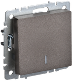 BRITE Выключатель 1-клавишный с индикацией 10А ВС10-1-1-БрТБ темная бронза IEK