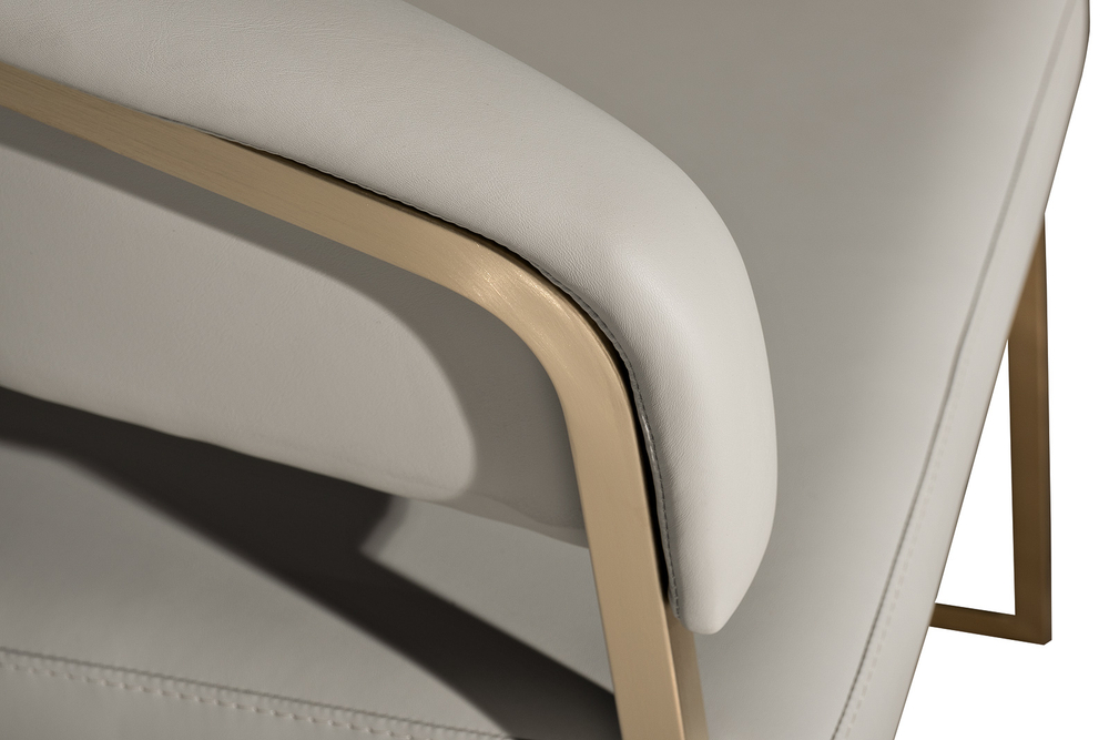 Стул экокожа св.серый/матовое золото 59,5x54x79см Garda Decor