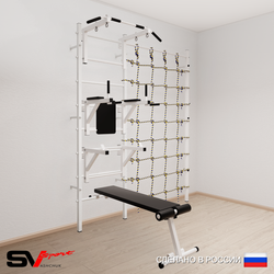 Шведская стенка Sv Sport 5070 (Турник стандарт/Брусья/Стойка/Скамья/Канатный лаз)