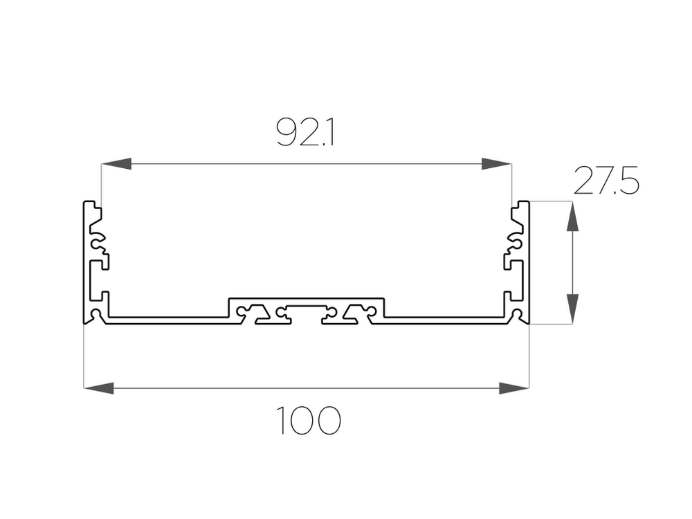 Профиль накладной алюминиевый LC-LP-27100-2 Anod