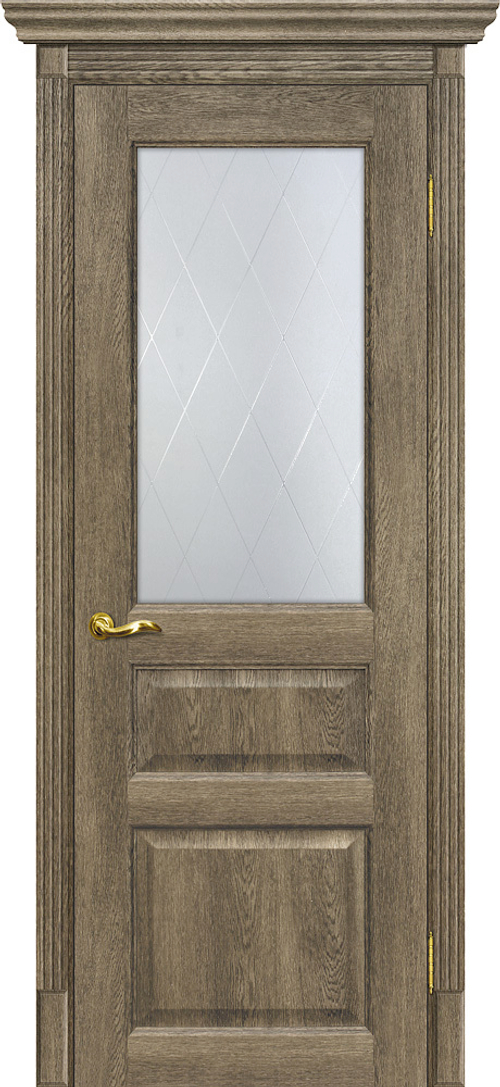 Дверь Тоскана-2 / Цвет Бруно / Сатинат, контурный полимер б-цв. рис. Ромб / Двери МАРИАМ