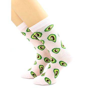 Носки с принтом "Авокадо" розовые Hobby Line