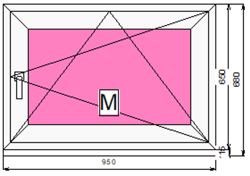 Пластиковое окно 650 х 950 ТермА Эко + Москитная сетка