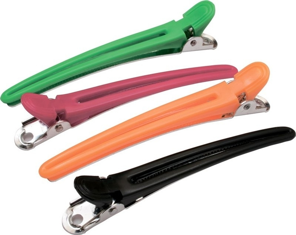 Зажим DEWAL пластик+металл,цветной 12шт/уп (цена за 1 шт)