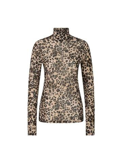 Marc Cain Водолазка из сетчатой ткани с анималистичным принтом