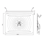 Artize, потолочный душ, Rainjoy, 4-режимн., 1030х750 мм,  Полированная сталь OSA-STL-70015IV6