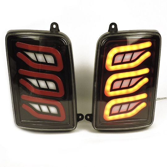 Задние фонари Нива 4x4/Легенд 'Мерседес' (капли) с бегущим повторителем поворота (красно-черные)