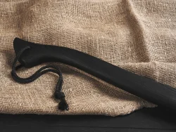 Кованый топор "Брату от брата", гравировка "Волк", рукоять черный мореный ясень