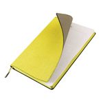 Блокнот А5 (148x213 мм), BRAUBERG "Tweed", 112 л., гибкий, под ткань, линия, желтый, 110967