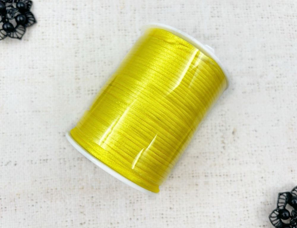 Шнур круглый атласный (для воздушных петель), 2 мм, лимонный