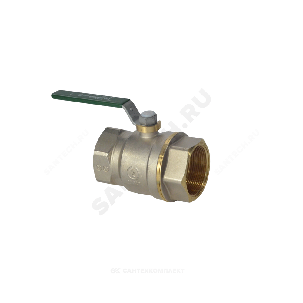 Кран шаровой латунь хром R250W Ду 15 Ру42 ВР рычаг зеленый Giacomini R250WX023