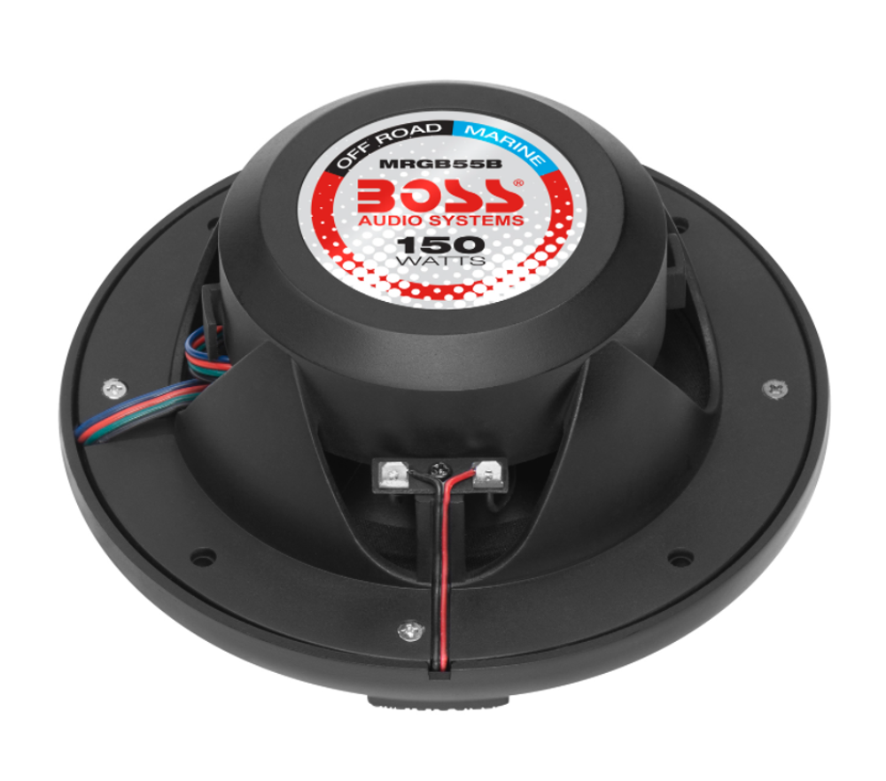 Динамики Boss морские 200W 5,25" с RGB подсветкой (2 шт., черные)