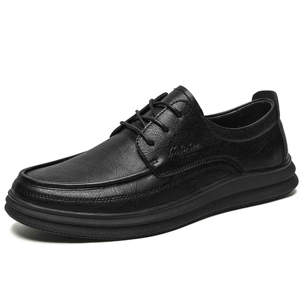 Mulinsen Cow Split Leather Casual Leather Shoes Men"s Black
