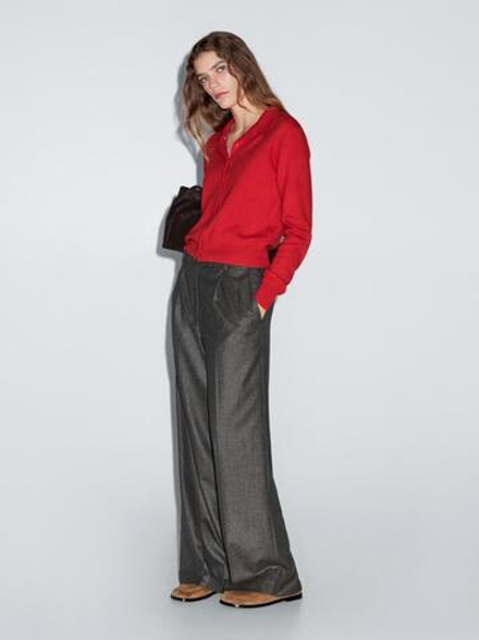 Massimo Dutti Кардиган из 100% шерсти, красный