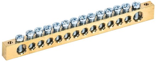 Шина PEN "земля-ноль" 8х12мм 14/2 (14групп/крепеж по краям) IEK