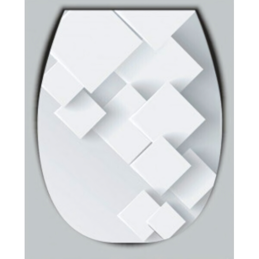 Сиденье для унитаза с детской накладкой "Океан LUX" с рисунком "Белый квадрат"