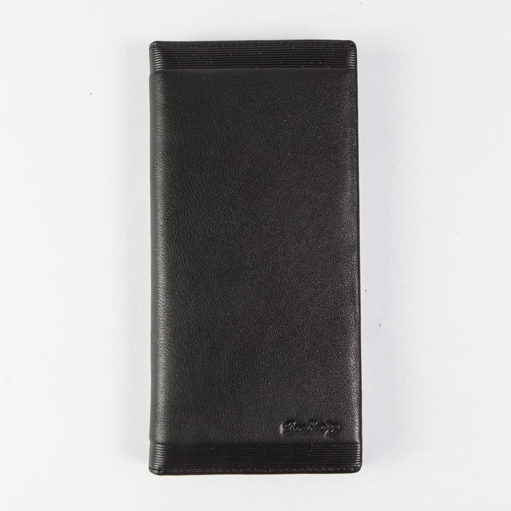 Мужское вертикальное чёрное портмоне купюрник из натуральной кожи Dublecity 095-DC1-19A в подарочной коробке