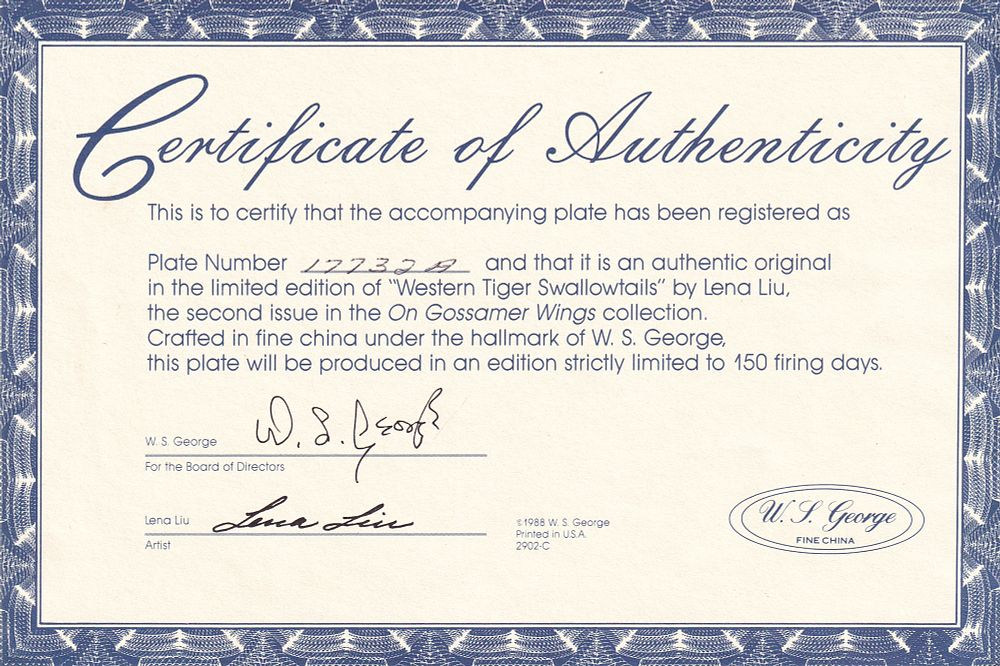 Винтажная коллекционная декоративная тарелка с изображением бабочек парусник главк