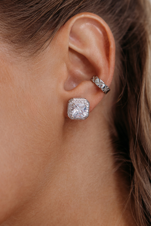 Серьги - пусеты "DIVA" с цирконием