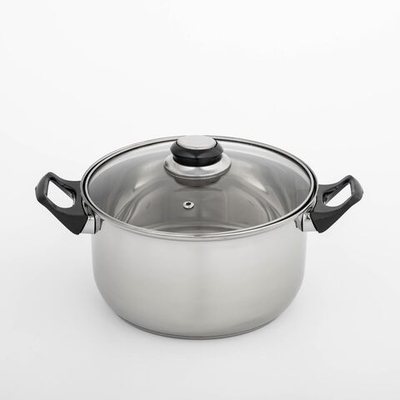 Кастрюля из нержавеющей стали Доляна «Чёрная ночь», 3 л, с крышкой (Цвет: не задано)