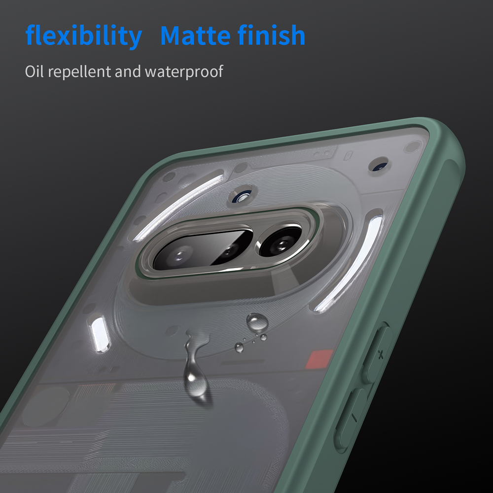 Защитный чехол с зелеными боковыми рамками для Nothing Phone 3a, задняя крышка тонированная прозрачная